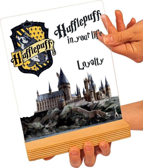 Sevgi Lambası Harry Potter Hediyesi Hogwarts Hufflepuff Binası Hediye Paketli Şeffaf Çerçeve - Image 1