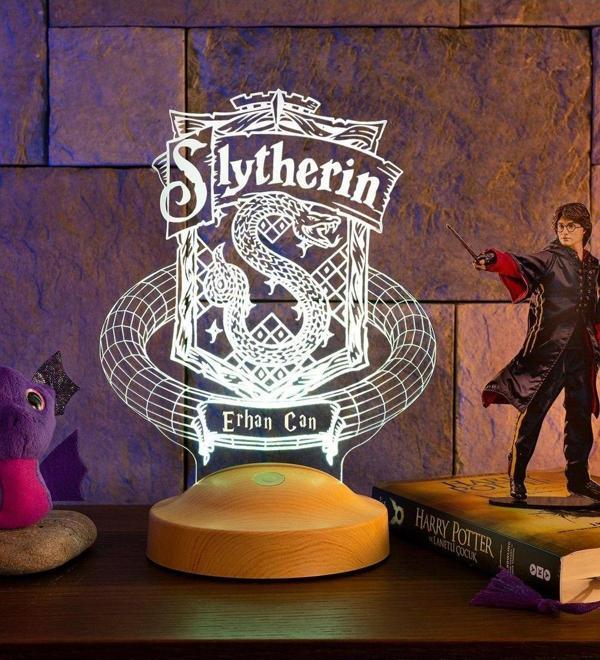 Sevgi Lambası Harry Potter Hediyesi Hogwarts Slytherin Binası Led Lamba - Image 1