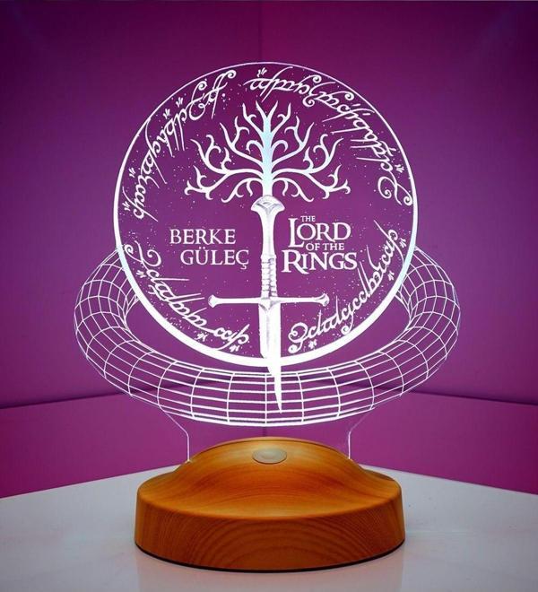 Sevgi Lambası Yüzüklerin Efendisi Hediyesi, The Lord Of The Rings Hediyesi, Kılıç Sembollü 3d Hediye Led Lamba - Image 1