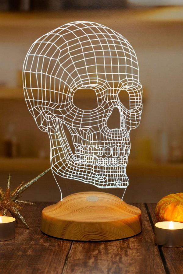 Sevgi Lambası Kuru Kafa    Dijital Artwork Gece Lambası, 3 Boyutlu Led Lamba - Image 1