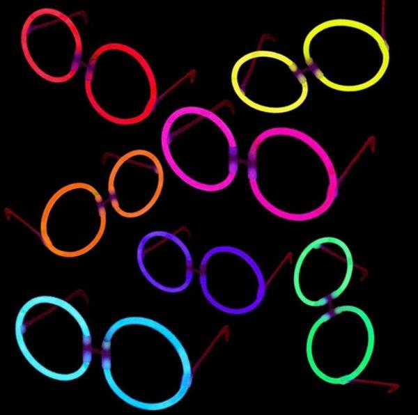 Glow Stick Parti Gözlüğü Glow Partisi Yuvarlak Şekilli Fosforlu Gözlük 6 Adet - Image 1