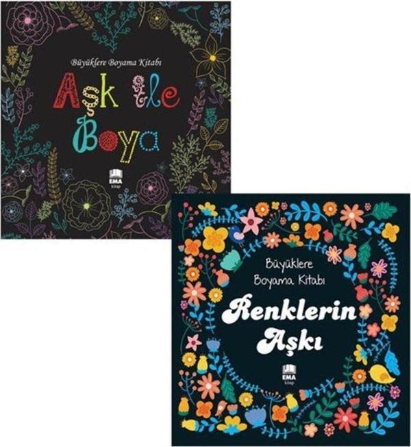 Ema Kitap Renklerin Aşkı & Aşk Ile Boya Büyüklere Boyama Kitabı Seti 2 Kitap & Evde Kal, Renkli Kal - Ema Kitap - Image 1
