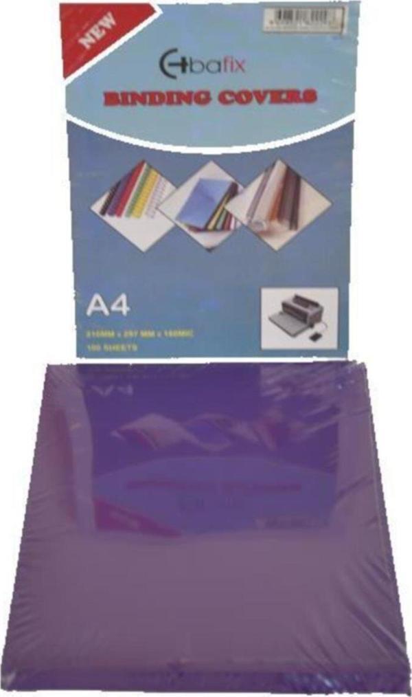 Bafix A-4 Pvc Cilt Kapağı 160 Micron Mat Mor 100 Lü (1 Paket 100 Adet) - Image 1