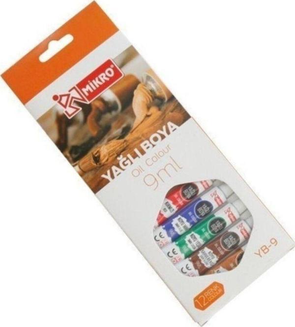 Mikro 12 Renk 9 Ml Tüp Yağlı Boya - Image 1