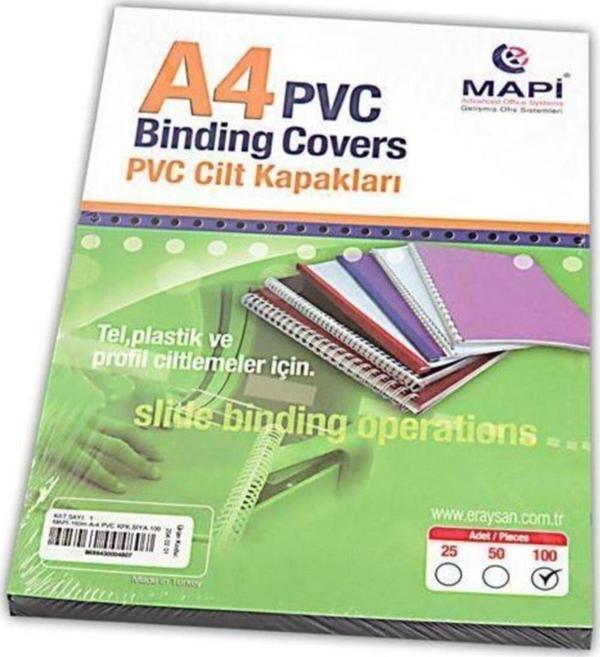 Mapi A4 Pvc Opak Cilt Kapağı 160 Micron 100'lü Paket Mavi - Image 1