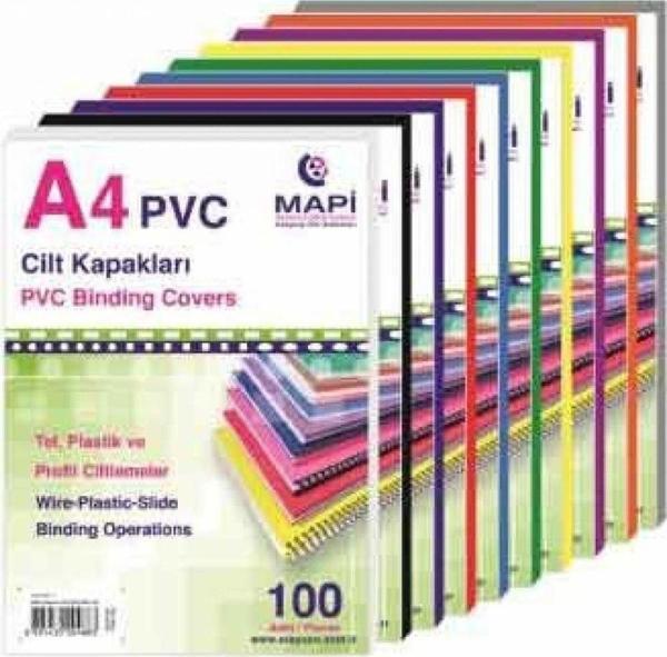 Mapi Cilt Kapağı Plastik Opak A4 160 Micron Sarı Cilt Kapağı (100 Lü Paket) - Image 1
