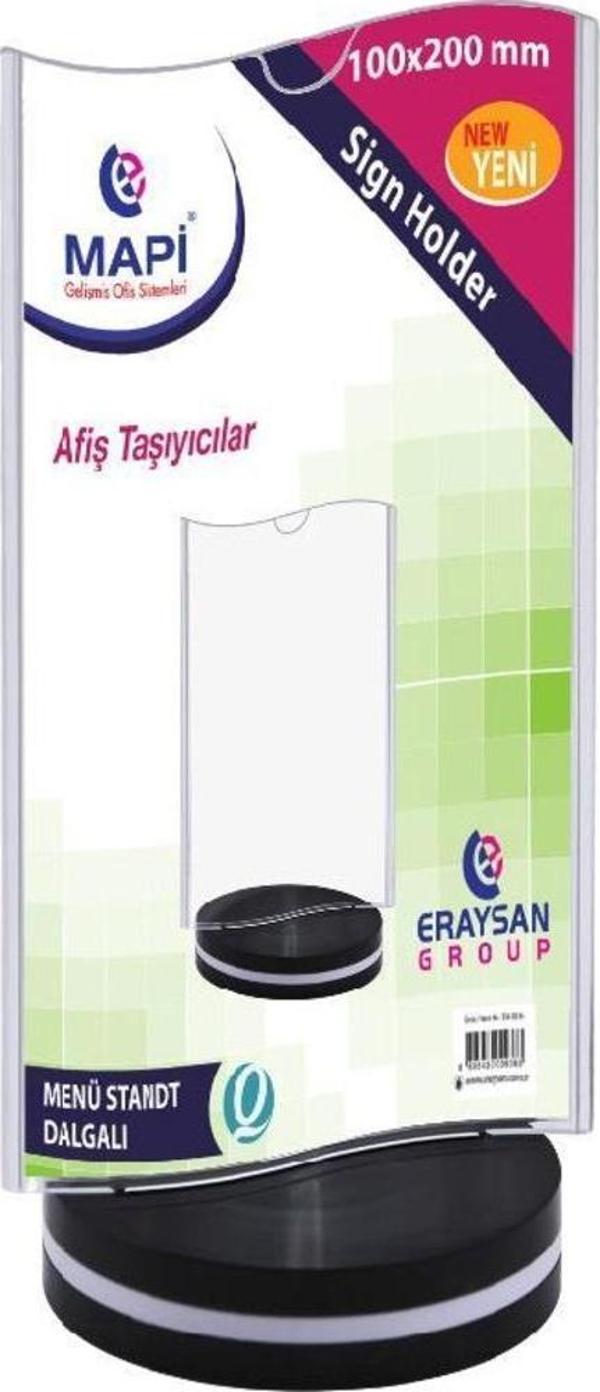 Mapi Menü Stand Dalgalı Dikey 10 x 20 CM Afiş Taşıyıcı - Image 1