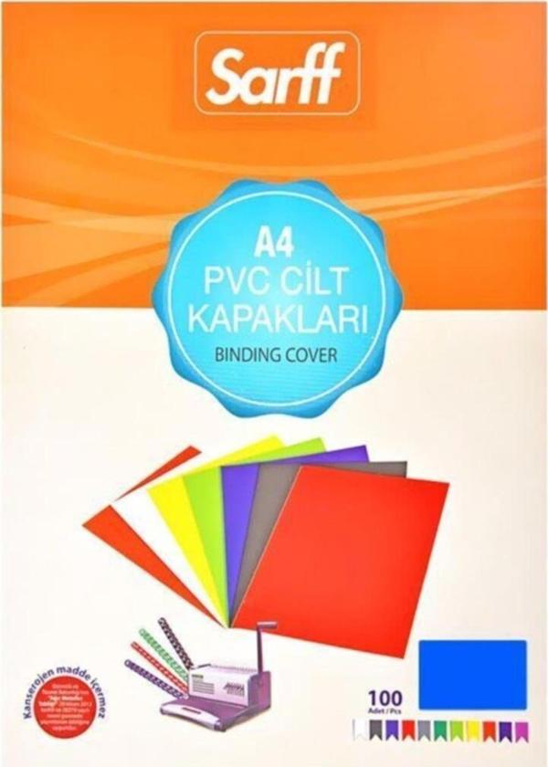 SARFF A-4 Cilt Kapağı 160 Micron Mavi 100 Lü (1 Paket 100 Adet) - Image 1