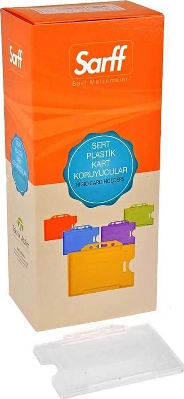 Sarff Kart Kabı Muhafaza Yatay Beyaz 50 Li (1 Paket 50 Adet) - Image 1