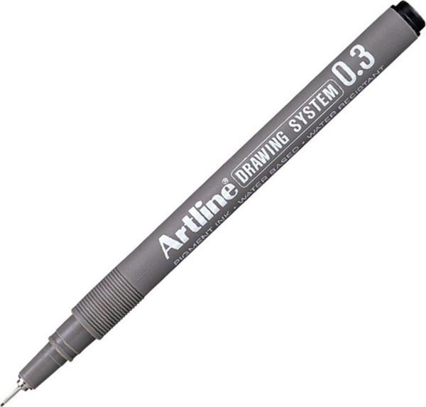 Artline Çizim Kalemi 0.3 MM Siyah (12 Li Paket) - Image 1