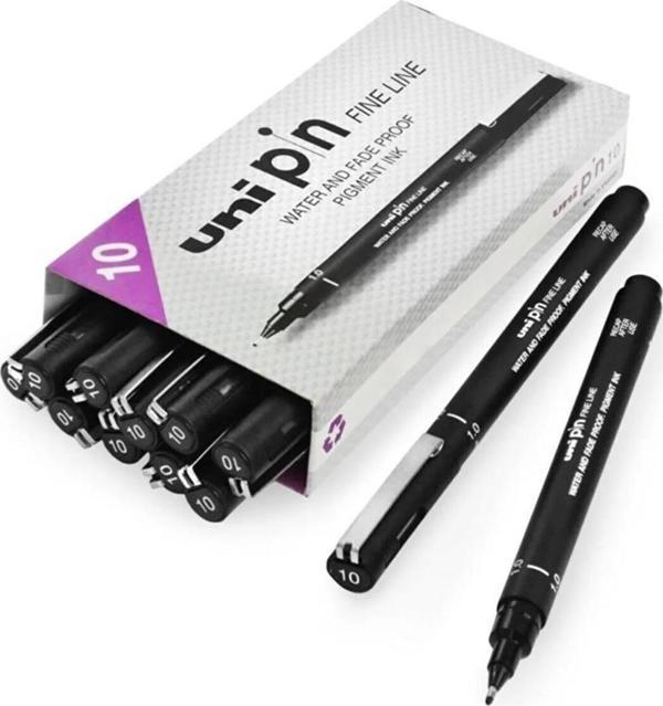 Uni-Ball Çizim Kalemi Akrilik Uçlu Fine Line Pin 1.0 MM Siyah PIN 10-200(S) - Image 1