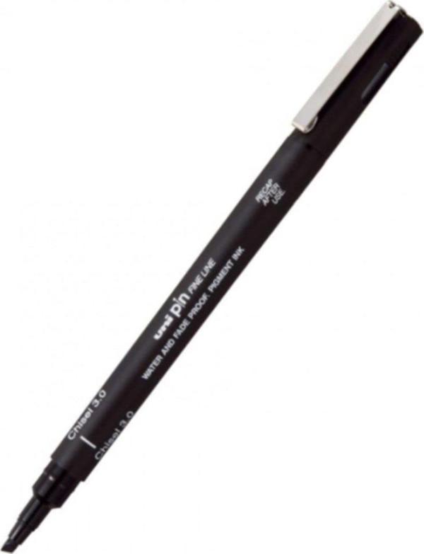 Uni-Ball Pin 3.0 Fine Line Kesik Uçlu Kalem Siyah (12 Li Paket) - Image 1