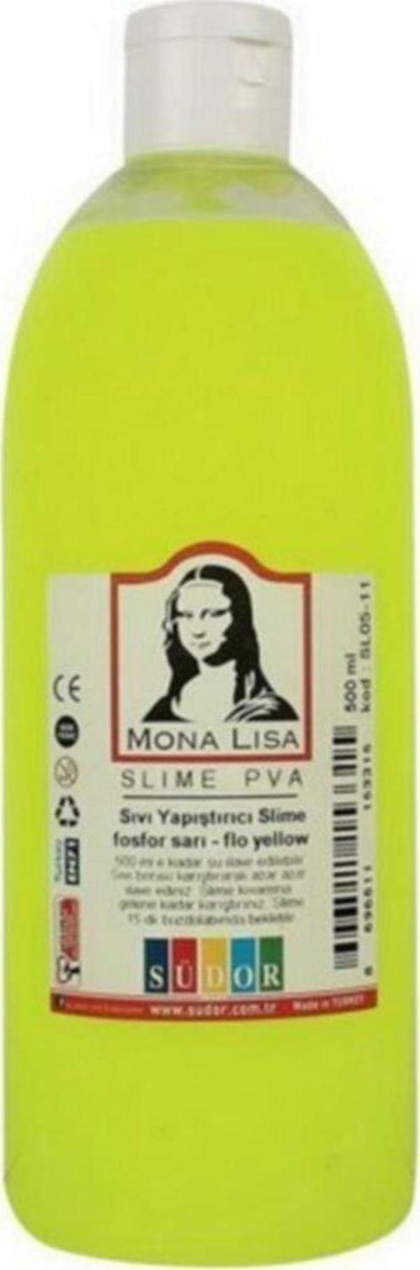 Monalisa Sıvı Yapıştırıcı Slime 500 ML Fosforlu Sarı Slaym Jeli - Image 1