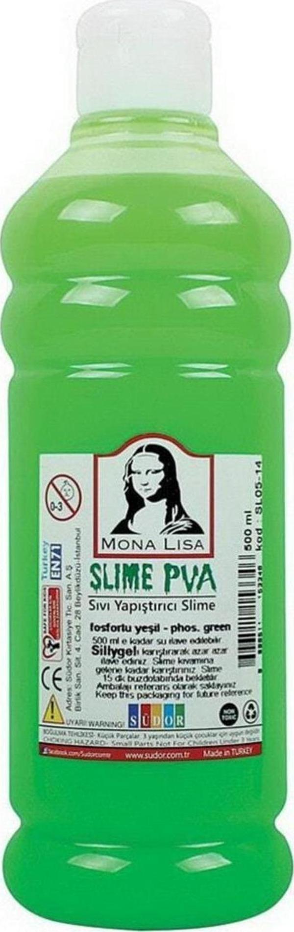Monalisa Sıvı Yapıştırıcı Slime 500 ML Fosforlu Yeşil Slaym Jeli - Image 1