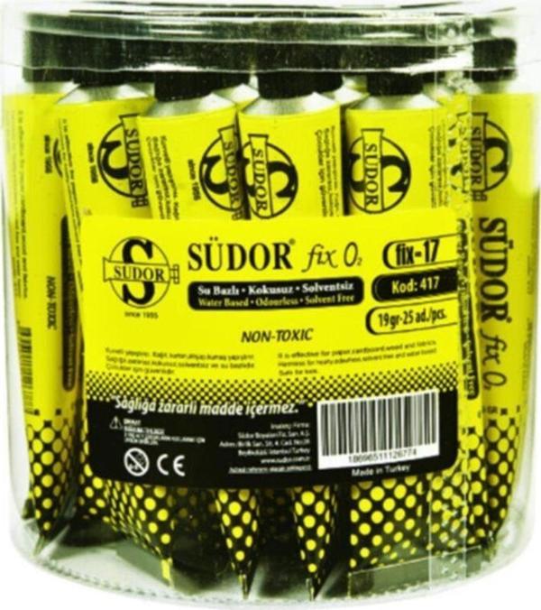 Südor Sıvı Yapıştırıcı Su Bazlı Solventsiz Fix O2 19 Gram 25'Li (25 Li Paket) - Image 1