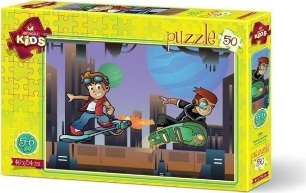 Art Çocuk Puzzle Kaykaycı Çocuklar 50 Parça Puzzle - Image 1
