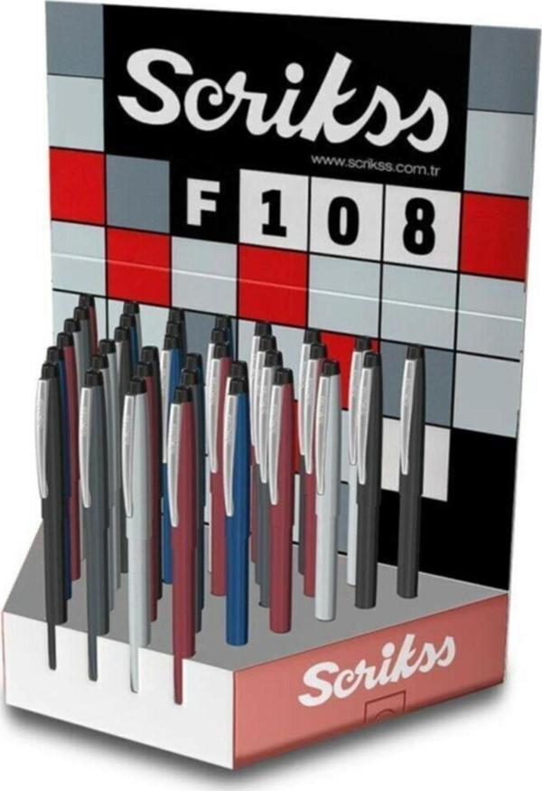 Scrikss F-108 Tükenmez Kalem Karışık Renklerde (36 Lı Paket) - Image 1
