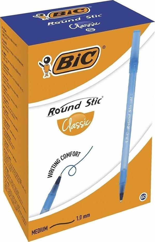 Bic Tükenmez Kalem Round Stick 1.0 MM Mavi (60 Lı Paket) - Image 1