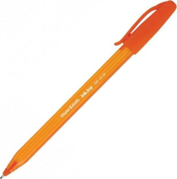 Paper Mate Inkjoy 100 Kapaklı Tükenmez Kalem Ulv Mürekkepli 1.0 Mm Medium Uç Turuncu (12 Li Paket) - Image 1