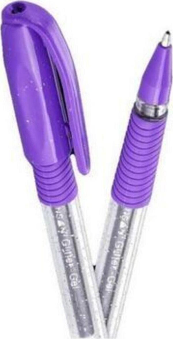 Pensan Eflatun Simli Jel Tükenmez Kalem Jel Simli 1.0 MM Eflatun (12 Li Paket) - Image 1