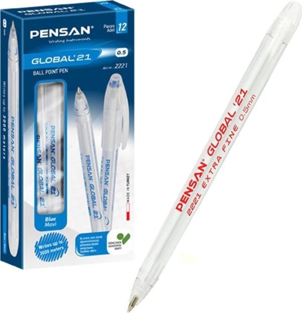 Pensan Tükenmez Kalem Global 0.5 MM Kırmızı (12 Li Paket) - Image 1