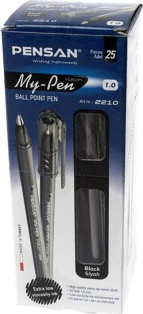 Pensan Tükenmez Kalem My Pen 1 MM Siyah 2210 (25 Li Paket) - Image 1