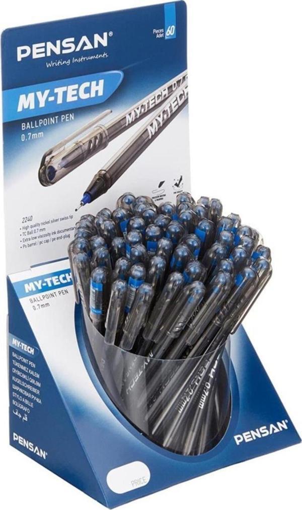 Pensan Tükenmez Kalem My-Tech 0.7 MM Mavi 60 LI 2240 (60 Lı Paket) - Image 1