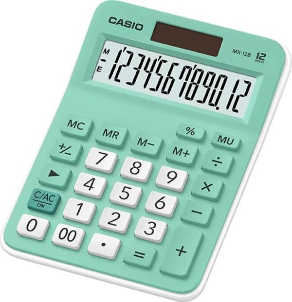 Casio Hesap Makinesi Masa Üstü 12 Haneli Açık Yeşil Hesap Makinesı - Image 1