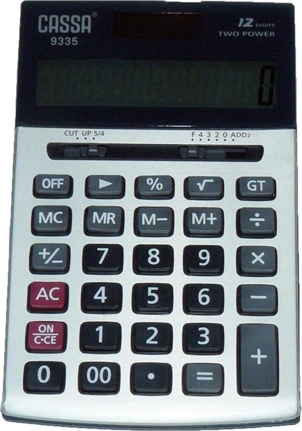 Cassa Hesap Makinesi Elektronik 12 Haneli Siyah Hesap Makinesı - Image 1