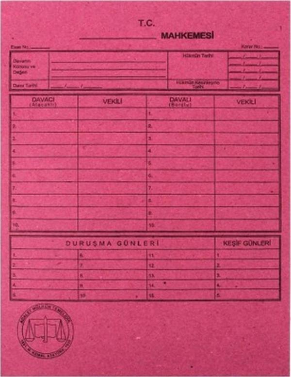Alemdar Mahkeme Dava Dosyası Pembe 50 Li (1 Paket 50 Adet) - Image 1