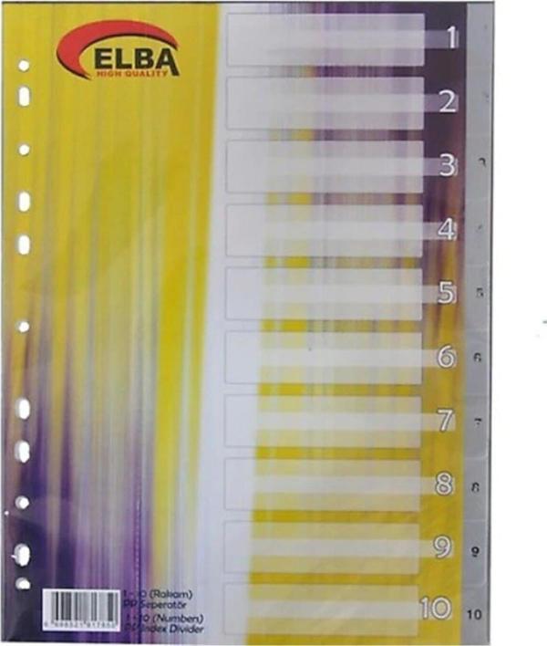 Bafix Seperatör 1-10 Rakamlı Plastik A4 (30 Adet) - Image 1