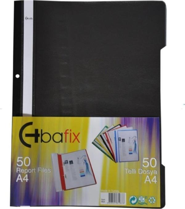 Bafix Telli A4 için Plastik Dosya 50'li - Siyah (50 Li Paket) - Image 1