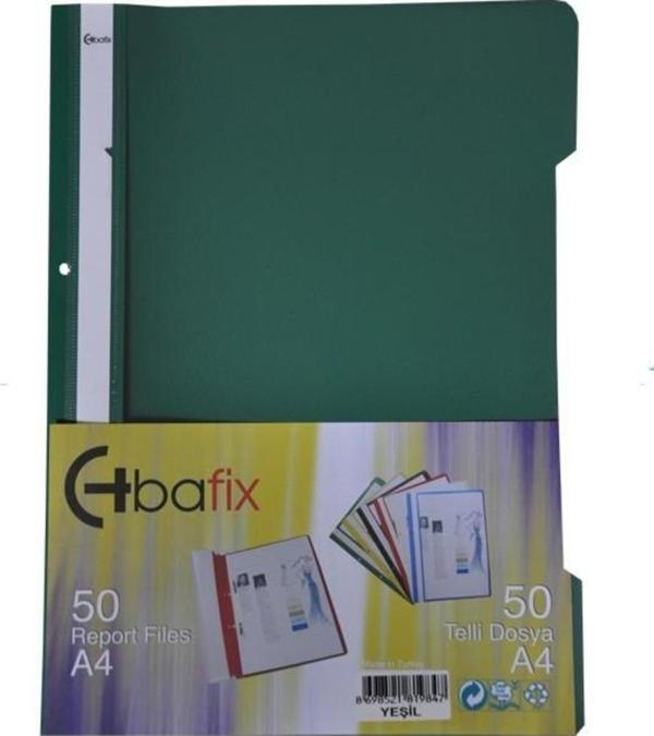 Bafix Telli A4 için Plastik Dosya 50'li - Yeşil (50 Li Paket) - Image 1