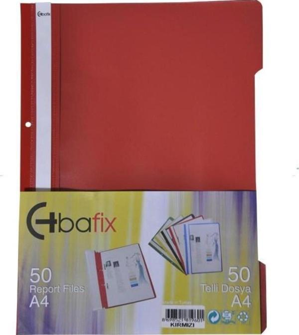 Bafix Telli Dosya Plastik A4 Kırmızı 50'li (50 Li Paket) - Image 1
