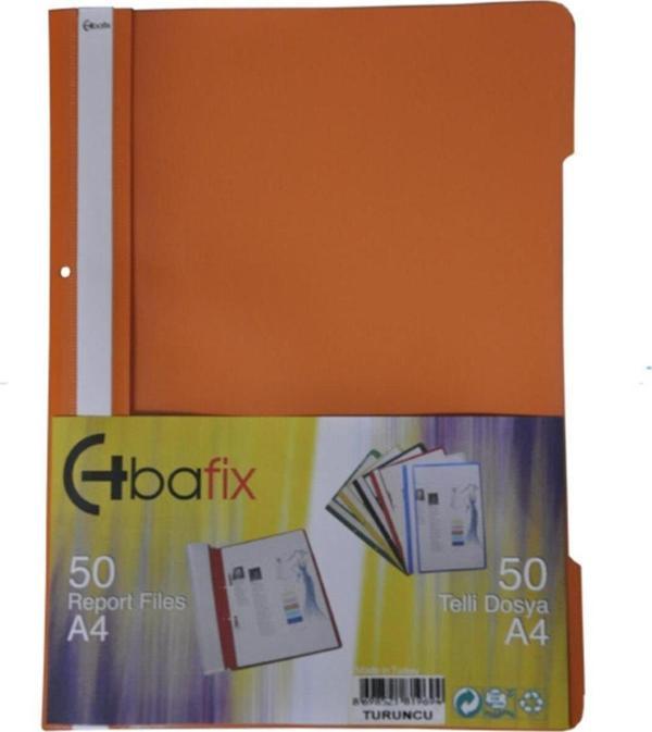 Bafix Telli Dosya Plastik Turuncu A4 (50 Li Paket) - Image 1