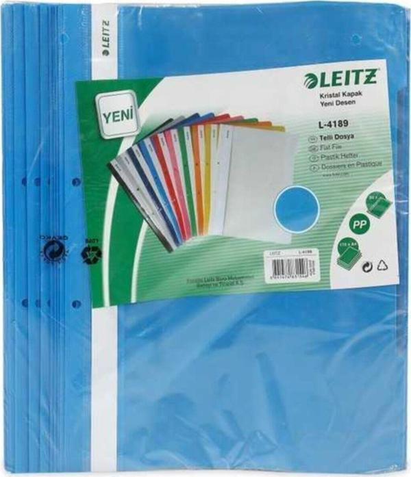 Leitz Telli Dosya Plastik Açık Mavi L-4189 (1 Paket 50 Adet) - Image 1