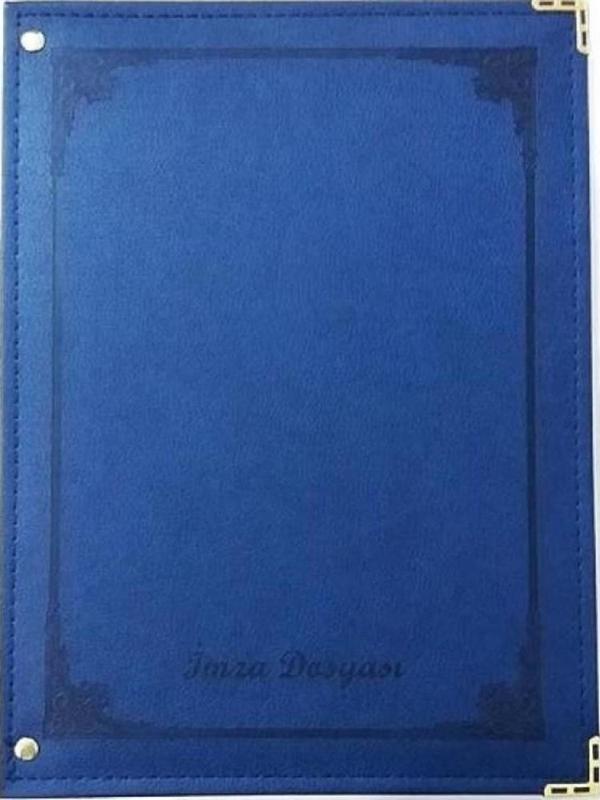 Önder İmza Dosyası ( Defteri ) Cilt Bezli Kapaklı 24 Lü Lacivert Lüx İmza Dosyası - Image 1