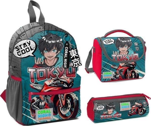 Yaygan Coral High 23564 Anaokul Sırt Çantası + Beslenme Çantası + Kalem Kutusu 3'lü Set - Image 1