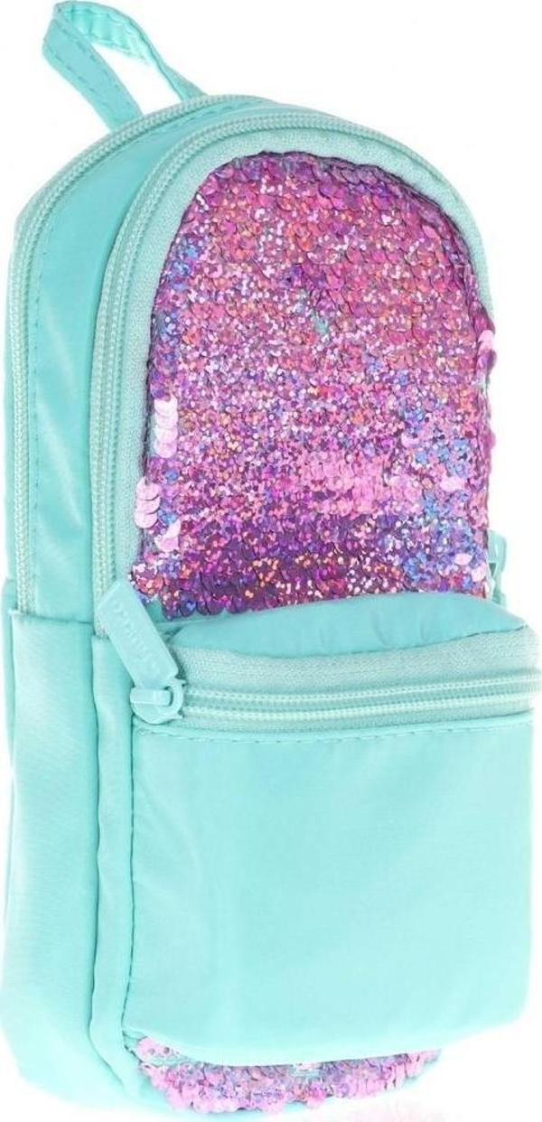 Kaukko Kalem Çantası Magıcal Junior Bag Pullu Mint Üç Bölmeli Kalemlik - Image 1