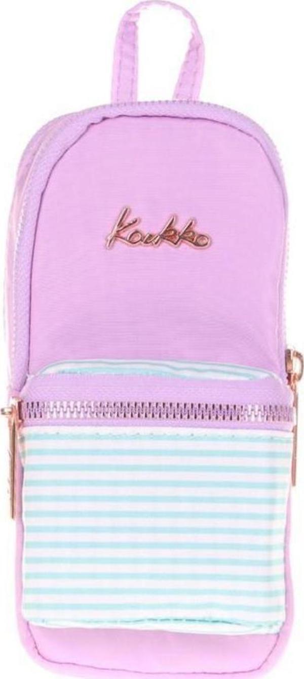 Kaukko Soft Floral Junior Bag Kalem Çantası Violet Kalemlik - Image 1