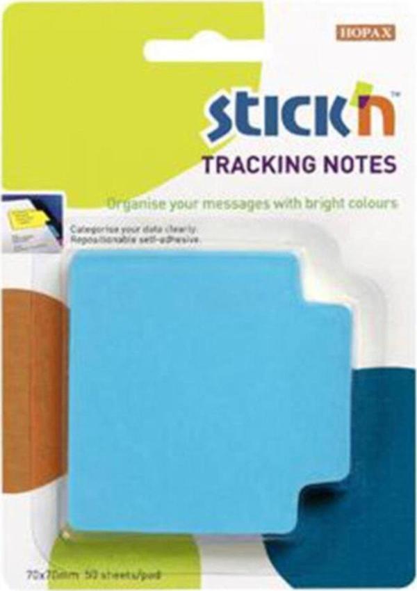 Hopax Stickn Yapışkanlı Not Kağıdı 70 x 70 Mm Fosforlu Mavi 50 Yaprak - Image 1
