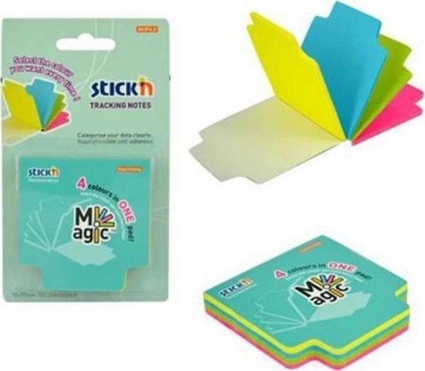 Hopax Stickn Yapışkanlı Not Kağıdı 70X70 Mm 4 Neon Renk 100 Yaprak - Image 1
