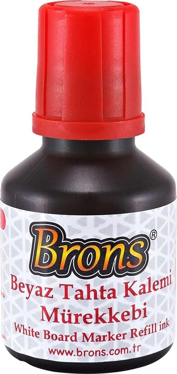 Brons Tahta Kalem Mürekkebi 30 CC Kırmızı Beyaz Tahta Kalem Mürekkebi - Image 1