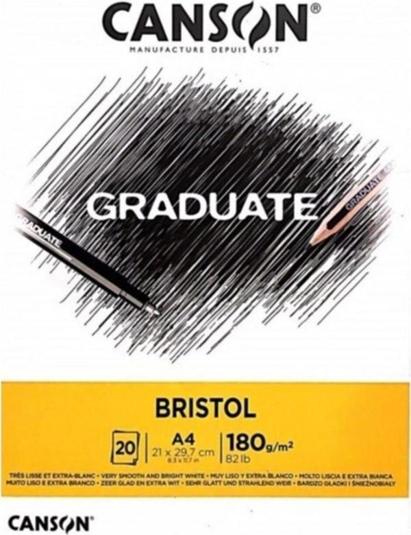 Canson Çizim Bloğu Graduate Cangrad Bristol 20 SY A4 180 GR - Image 1