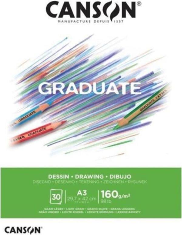 Canson Çizim Bloğu Graduate Dessın Beyaz 30 SY A3 160 GR - Image 1