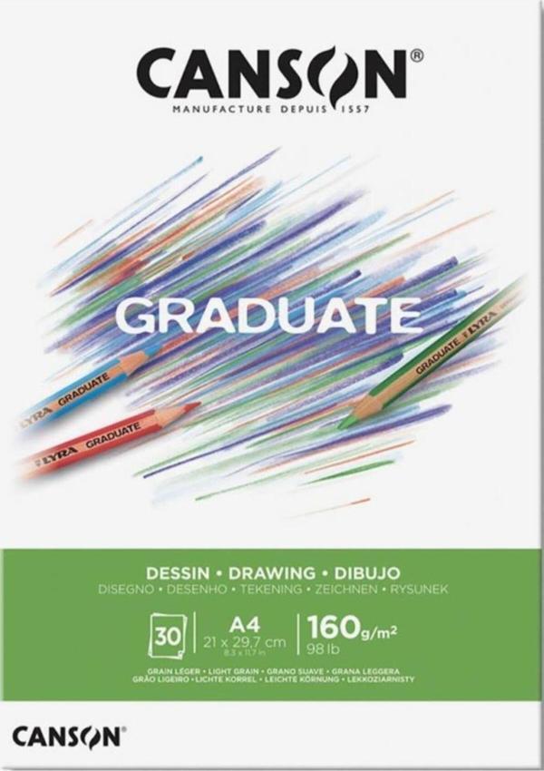 Canson Çizim Bloğu Graduate Dessın Beyaz 30 Yaprak A4 160 Gram - Image 1