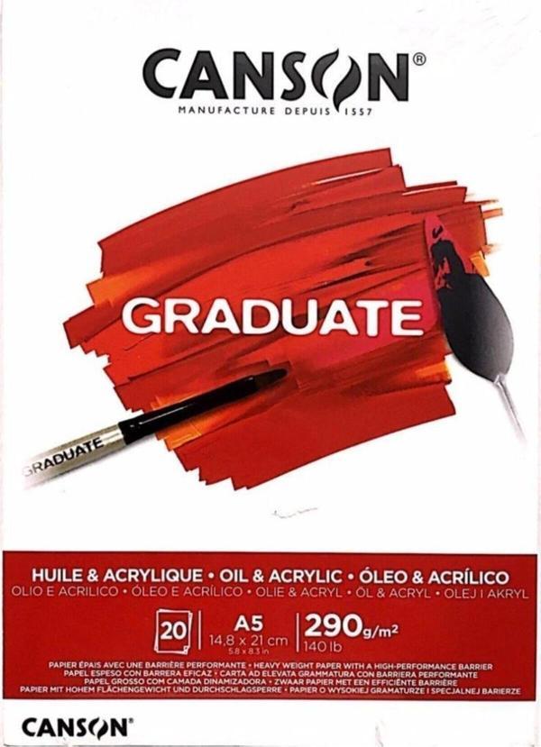 Canson Çizim Bloğu Graduate Yağlı Boya Ve Akrilik 20 Sayfa A5 290 Gram - Image 1