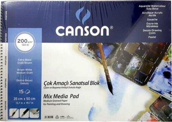 Canson Fınface 1557 Resim Blokları Çok Amaçlı 200 GR 35x50 15 Yaprak - Image 1