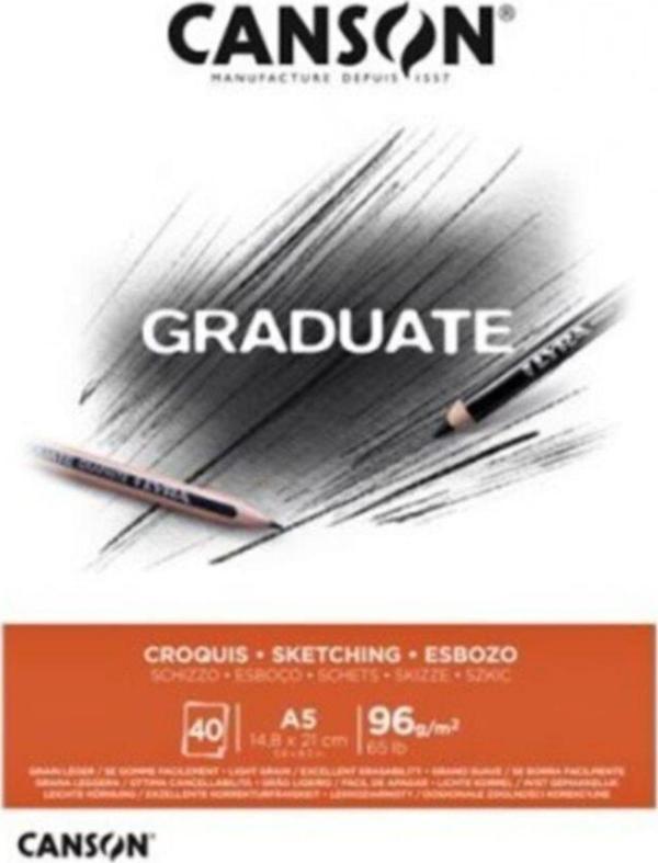 Canson Gradute Eskiz Bloğu Sketch Defteri A5 96 gr 40 Yaprak - Image 1