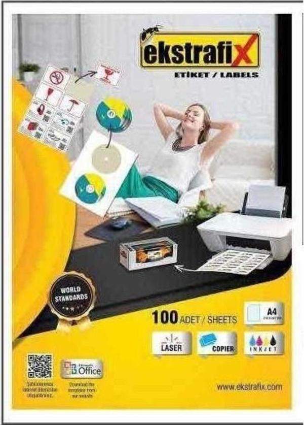 Ekstrafix Lazer Etiket 100 YP 105x56 Laser-Copy-Inkjet FİX-5510 - Image 1